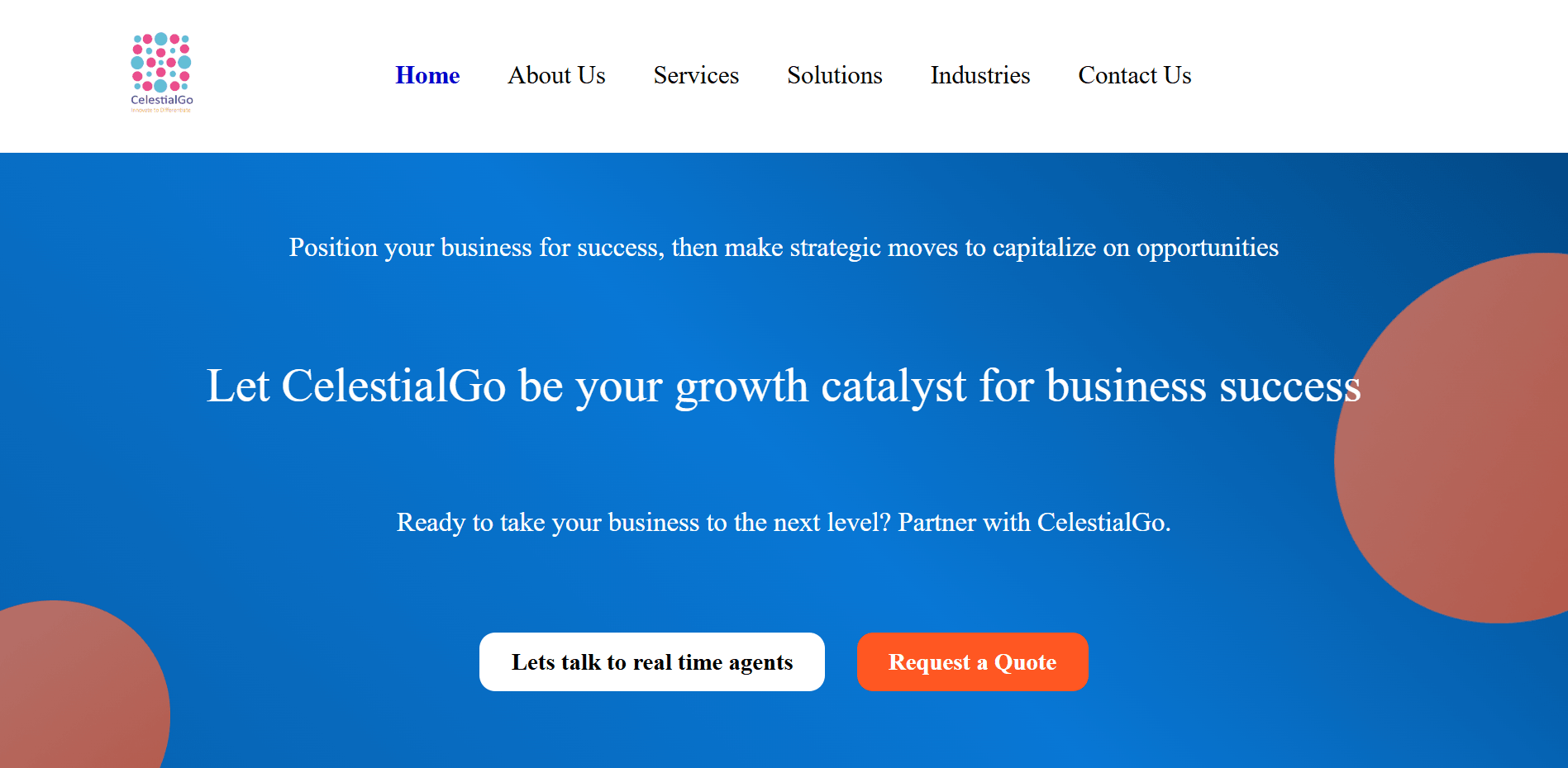 Screenshot of CelestialGo - Company Website project