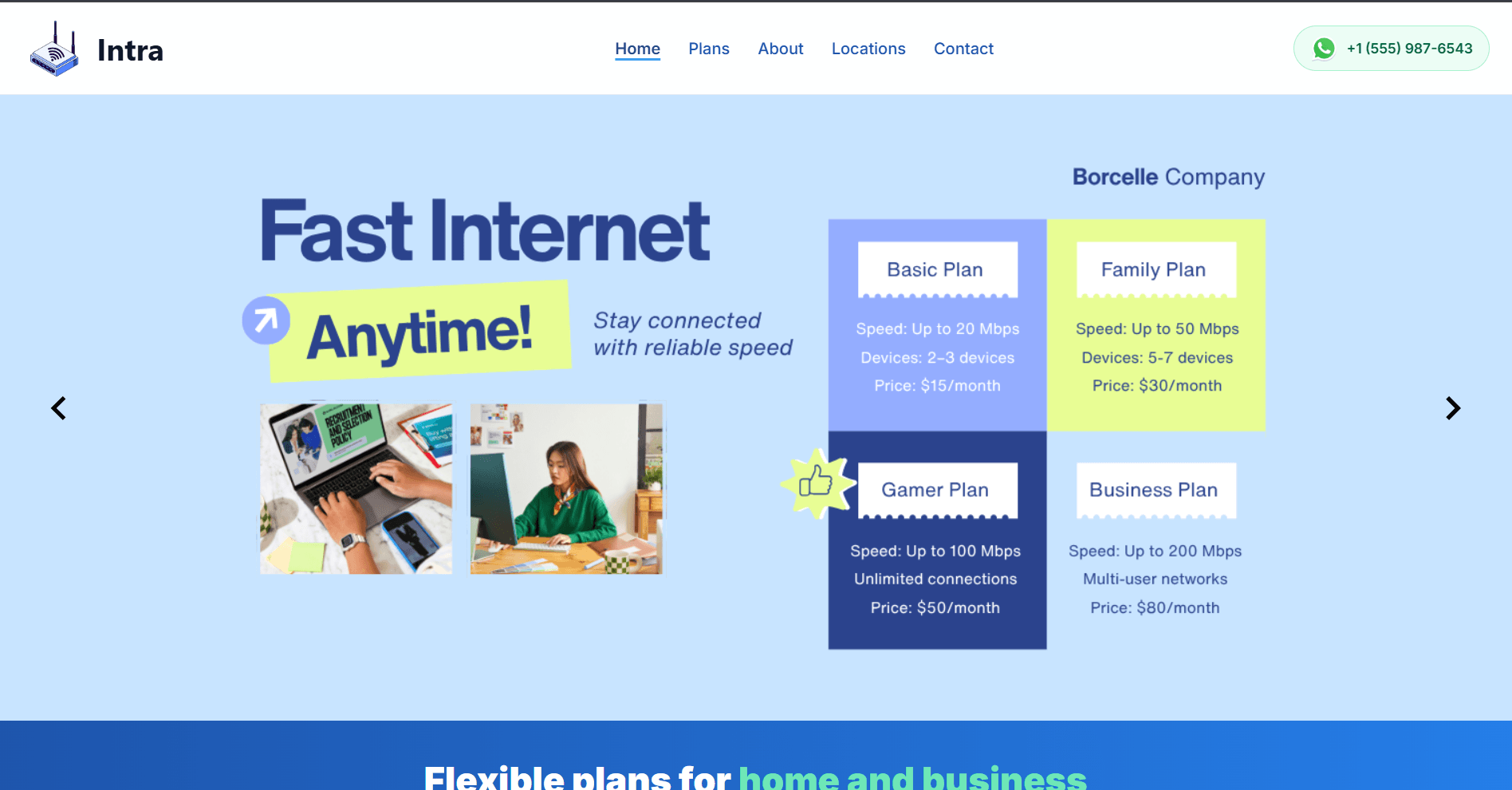 Screenshot of Intra - Internet Provider Website project